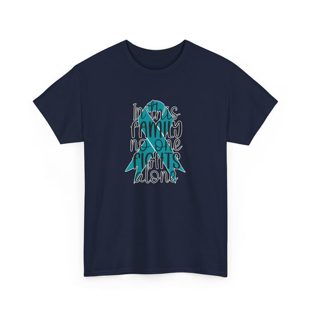 Family Support Ovarian Cancer Unisex Heavy Cotton Tee
