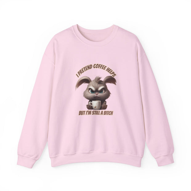 I Pretend that Coffee Helps Unisex Heavy Blend™ Crewneck Sweatshirt