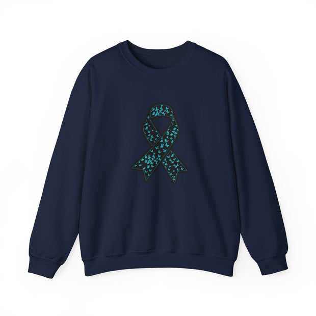 Ovarian Cancer Ribbon Unisex Heavy Blend™ Crewneck Sweatshirt