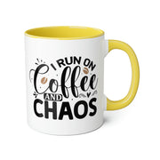 Coffee and Chaos Accent Mugs, 11oz