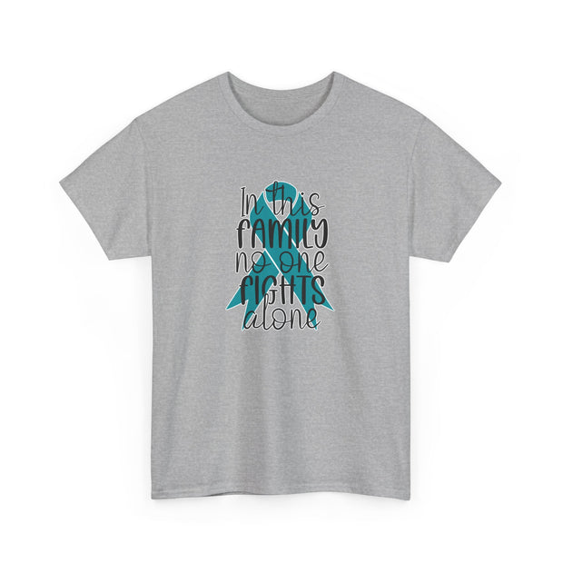 Family Support Ovarian Cancer Unisex Heavy Cotton Tee