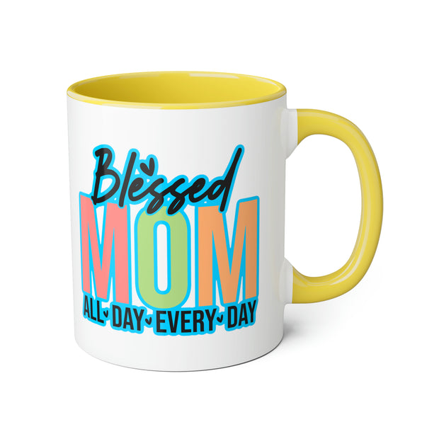 Blessed Mom Accent Mugs, 11oz