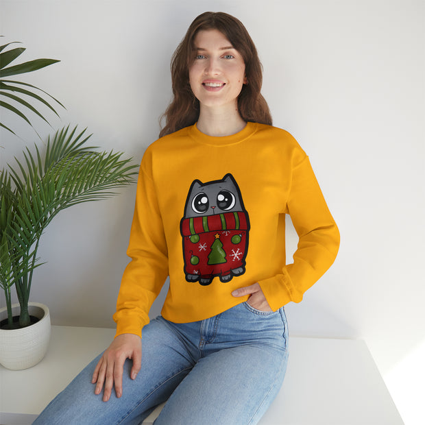 Christmas cat Unisex Heavy Blend™ Crewneck Sweatshirt