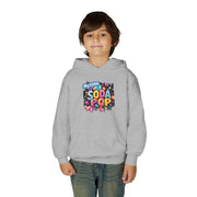Youth Soda Pop Hooded Sweatshirt, Cute Sweatshirt, Gift for Kids, Fun Hoodie, Colorful Graphic Sweatshirt