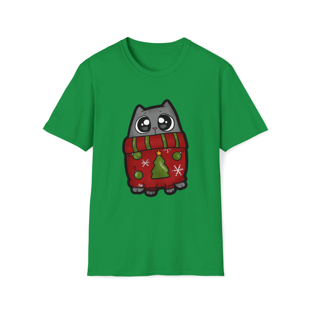 Christmas cat Unisex Softstyle T-Shirt
