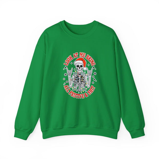 Festive Skeleton Unisex Heavy Blend™ Crewneck Sweatshirt
