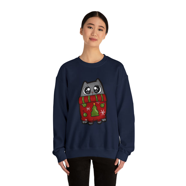 Christmas cat Unisex Heavy Blend™ Crewneck Sweatshirt