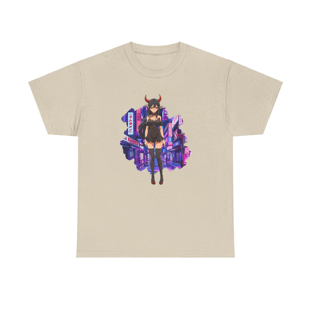 Anime Female Demon Unisex Heavy Cotton Tee