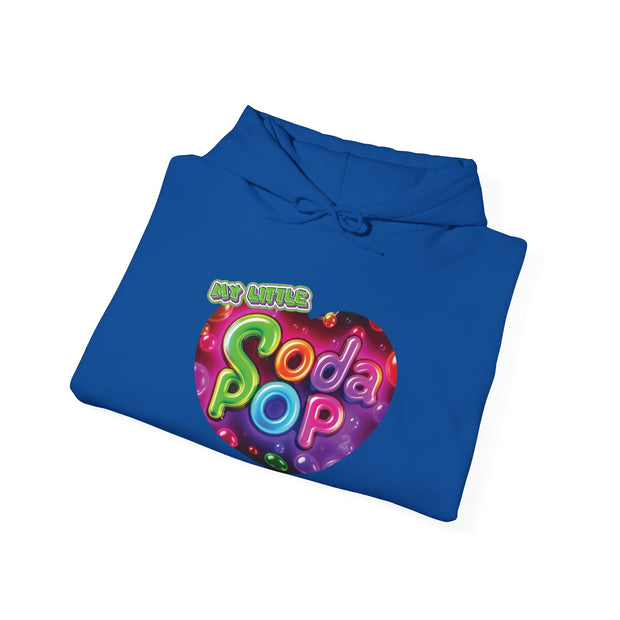Soda Pop Heart Hoodie - Retro Unisex Sweatshirt for Fun Gatherings, Cozy Nights, Music Festivals, Unique Gifts & Casual Wear