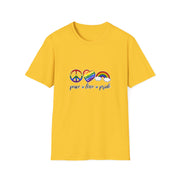 Peace Love and Pride Unisex Softstyle T-Shirt