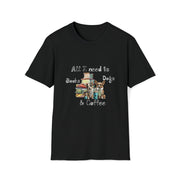 Books, dogs & coffee Unisex Softstyle T-Shirt