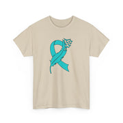 Ovarian Cancer Unisex Heavy Cotton Tee