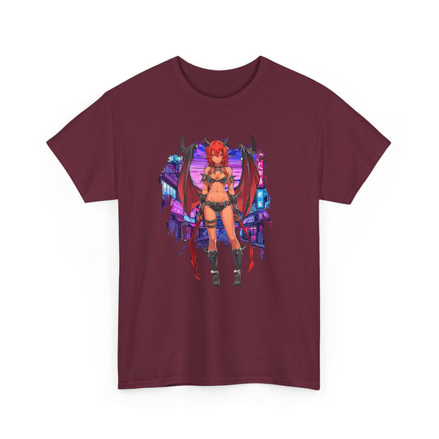 Anime Female Demon Unisex Heavy Cotton Tee