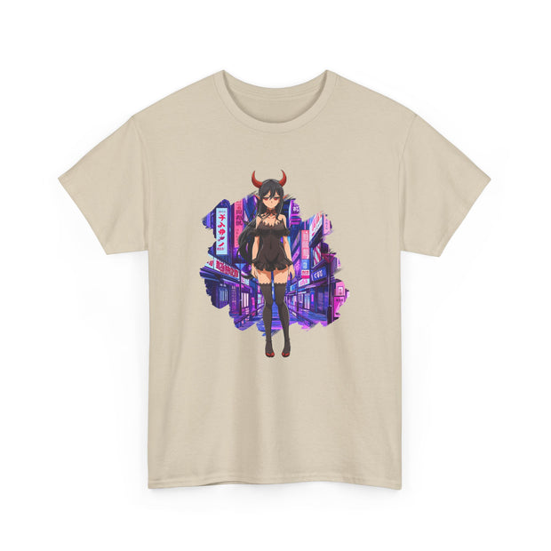 Anime Female Demon Unisex Heavy Cotton Tee