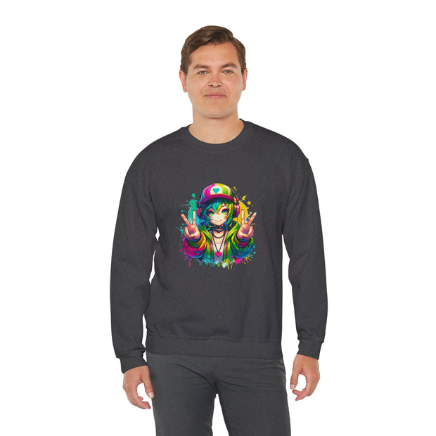 Graffiti Anime Girls Unisex Heavy Blend™ Crewneck Sweatshirt
