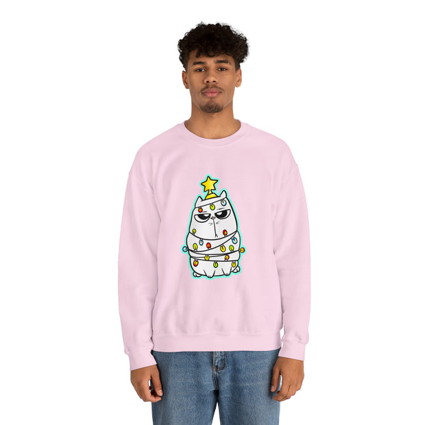 Christmas cat Unisex Heavy Blend™ Crewneck Sweatshirt