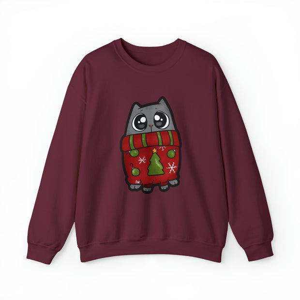 Christmas cat Unisex Heavy Blend™ Crewneck Sweatshirt