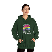 I Know I Throw Like A Girl Unisex Heavy Blend™ Hooded Sweatshirt