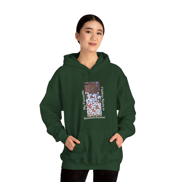 Saskatchewan Fishing Spots Unisex Heavy Blend™ Hooded Sweatshirt