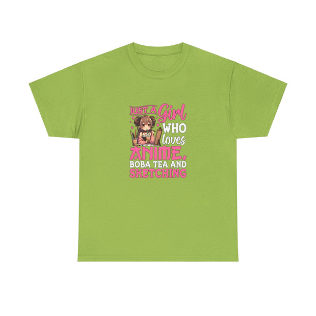 Anime, Boba, Sketching Unisex Heavy Cotton Tee