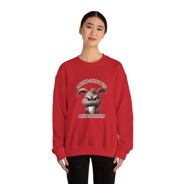 I Pretend that Coffee Helps Unisex Heavy Blend™ Crewneck Sweatshirt