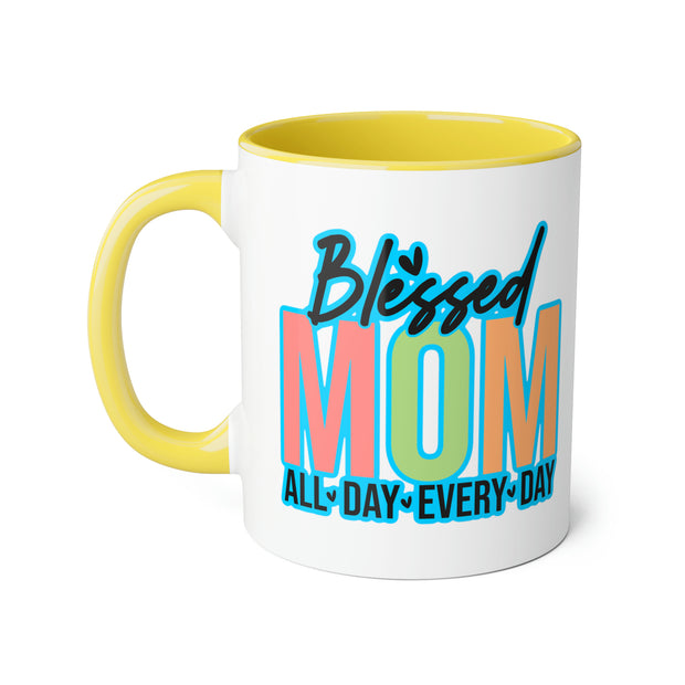 Blessed Mom Accent Mugs, 11oz