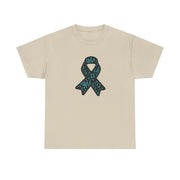 Ovarian Cancer Ribbon Unisex Heavy Cotton Tee