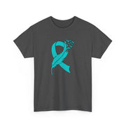 Ovarian Cancer Unisex Heavy Cotton Tee
