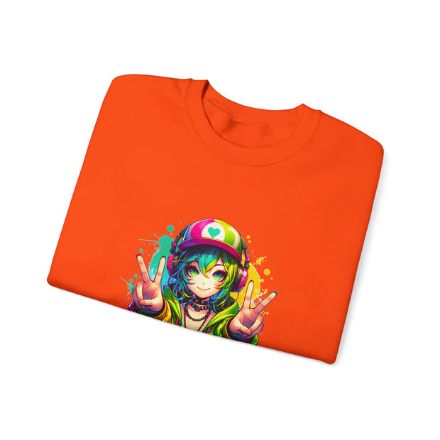 Graffiti Anime Girls Unisex Heavy Blend™ Crewneck Sweatshirt