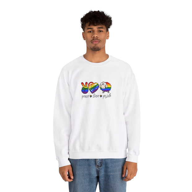 Peace Love Pride Unisex Heavy Blend™ Crewneck Sweatshirt
