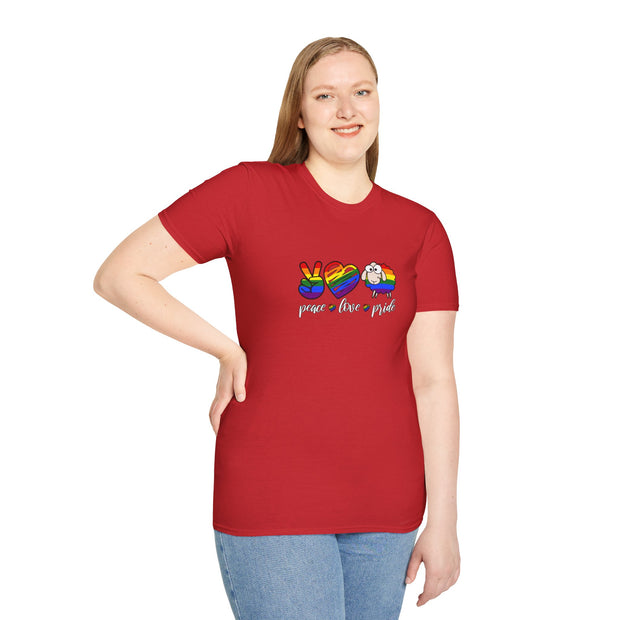 Peace Love and Pride Unisex Softstyle T-Shirt