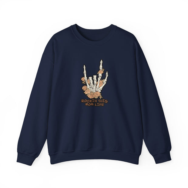 Rockin this Mom Life Unisex Heavy Blend™ Crewneck Sweatshirt