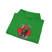Hooded Sweatshirt Charging Moose Maple Leaf Canada Pride