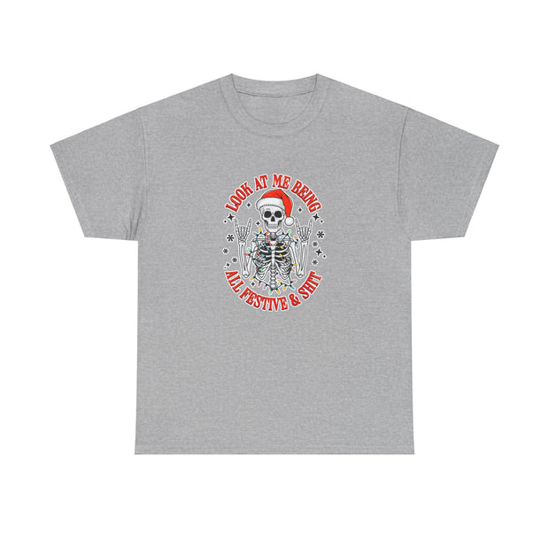 Festive Skeleton Unisex Heavy Cotton Tee
