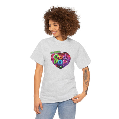 Soda Pop Heart Tee - Vintage Unisex Cotton T-Shirt, Casual Wear, Retro Graphic Tee, Gift for Soda Lovers, Summer Fashion
