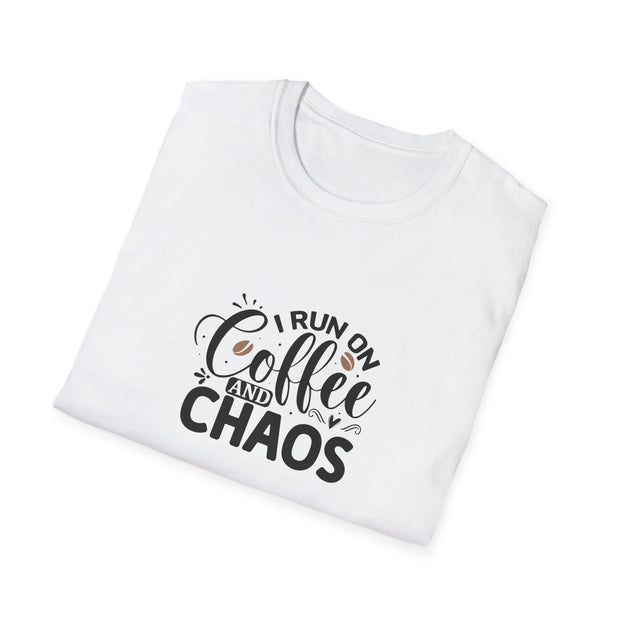 I Run on Coffee and Chaos Unisex Softstyle T-Shirt