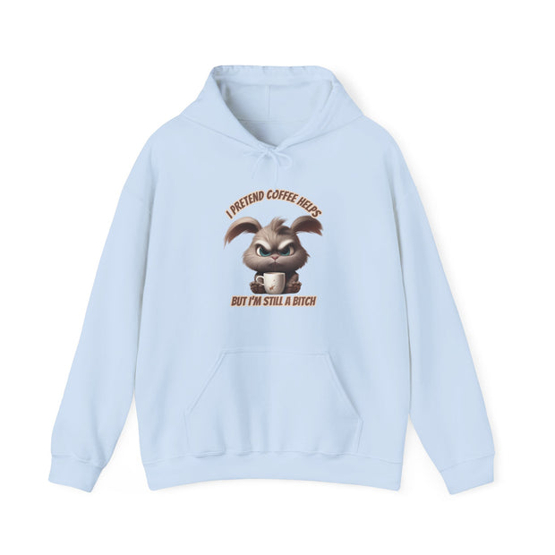 I Pretend that Coffee Helps Unisex Heavy Blend™ Hooded Sweatshirt