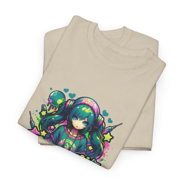 Graffiti Anime Girls Unisex Heavy Cotton Tee
