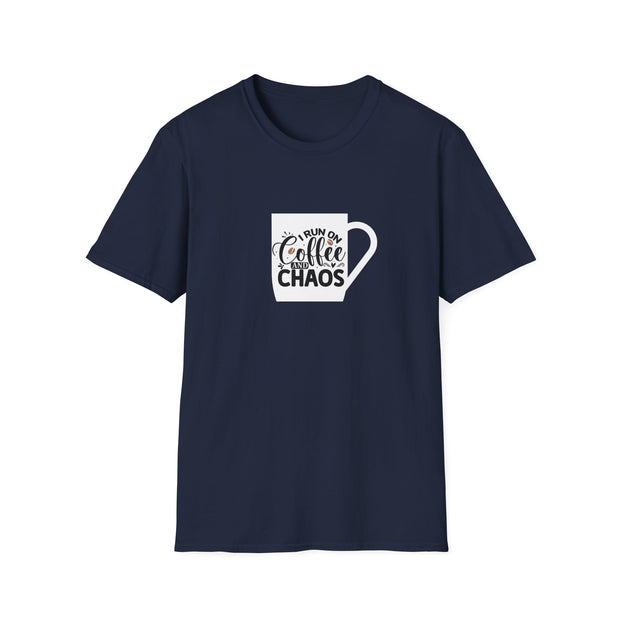 I Run on Coffee and Chaos Unisex Softstyle T-Shirt