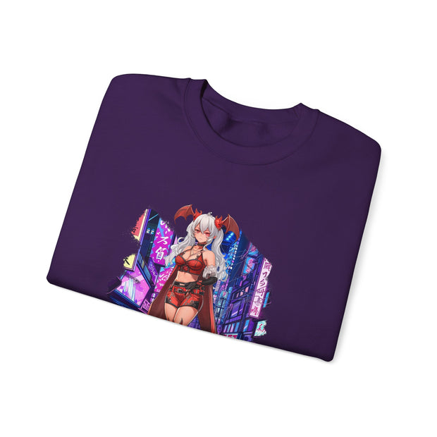 Anime Female Demon Unisex Heavy Blend™ Crewneck Sweatshirt