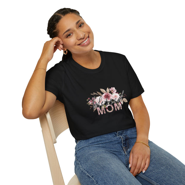 Mom Flowers Unisex Softstyle T-Shirt