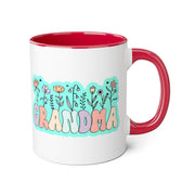 Grandma Flowers Accent Mugs, 11oz