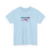 Colorful Soda Pop Unisex Heavy Cotton Tee | Fun Graphic Tee for All Occasions, Festival Apparel, Casual Wear, Gift Ideas, Summer Style