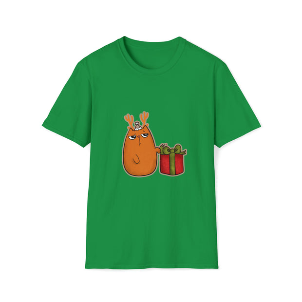 Christmas cat Unisex Softstyle T-Shirt