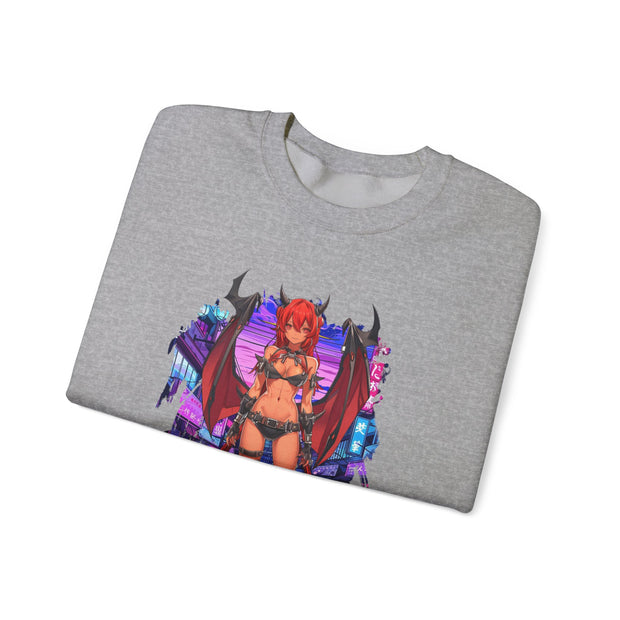 Anime Female Demon Unisex Heavy Blend™ Crewneck Sweatshirt