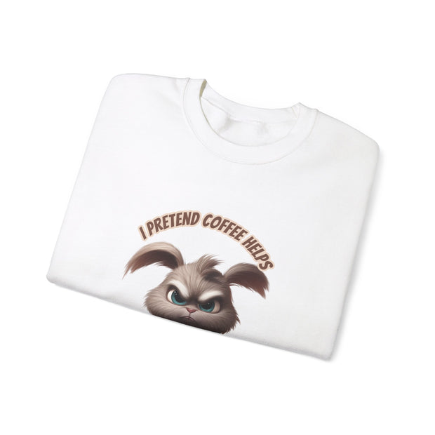 I Pretend that Coffee Helps Unisex Heavy Blend™ Crewneck Sweatshirt