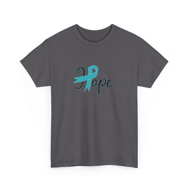 Ovarian Cancer Hope Unisex Heavy Cotton Tee