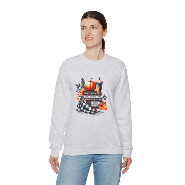 Just a Girl Who Loves Books Unisex Heavy Blend™ Crewneck Sweatshirt