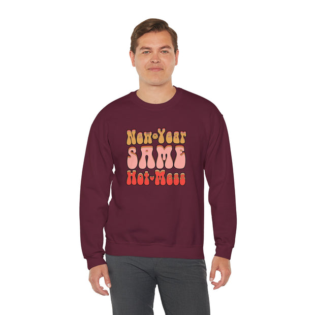 Same Hot Mess Unisex Heavy Blend™ Crewneck Sweatshirt