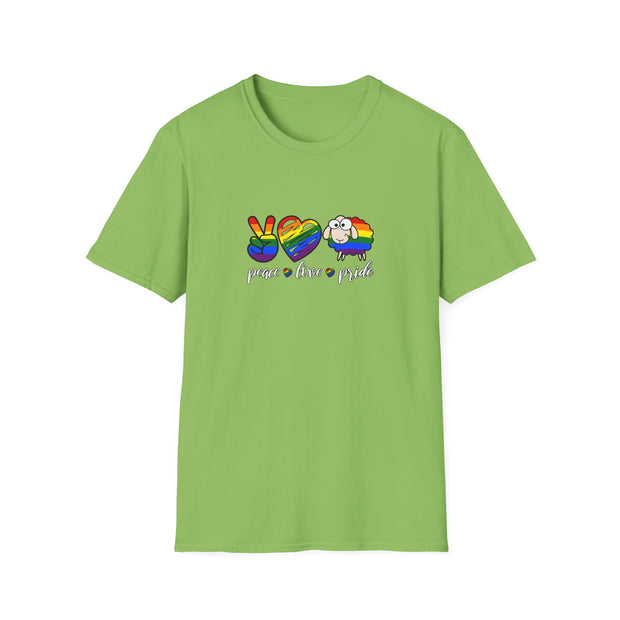 Peace Love and Pride Unisex Softstyle T-Shirt